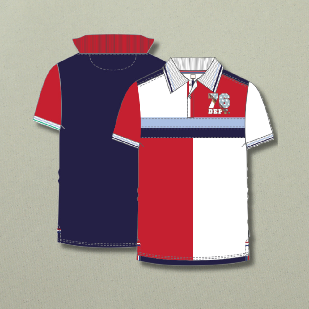 Patriot Block Polo - Tri-Color Fusion